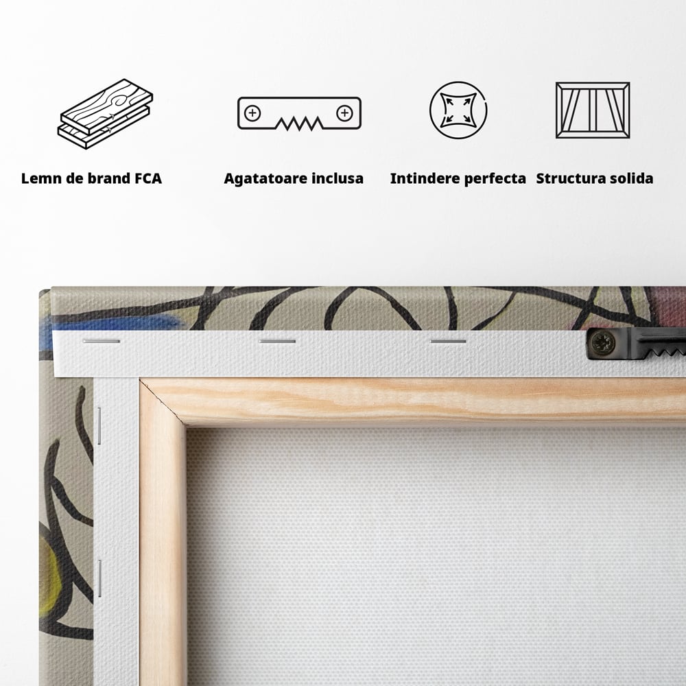 Tablou Canvas Premium LuxCanva® C1206, Kandinsky Painting Puzzle , Culori, Decorativ, Living Room, Culori Vibrante