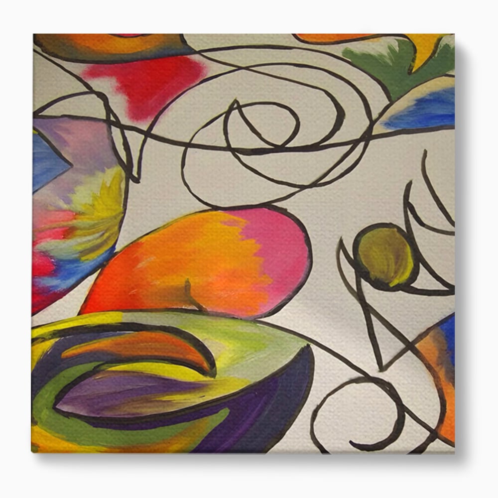 Tablou Canvas Premium LuxCanva® C1206, Kandinsky Painting Puzzle , Culori, Decorativ, Living Room, Culori Vibrante