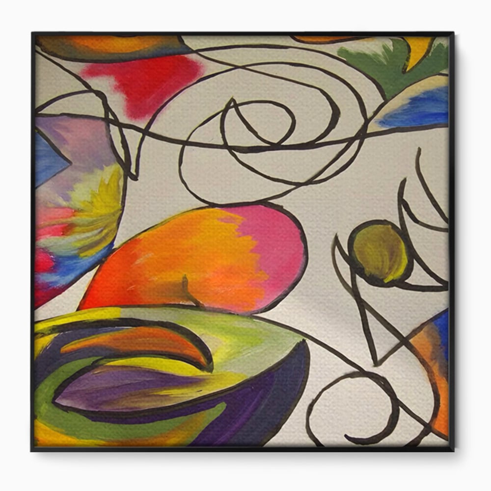 Tablou Canvas Premium LuxCanva® C1206, Kandinsky Painting Puzzle , Culori, Decorativ, Living Room, Culori Vibrante