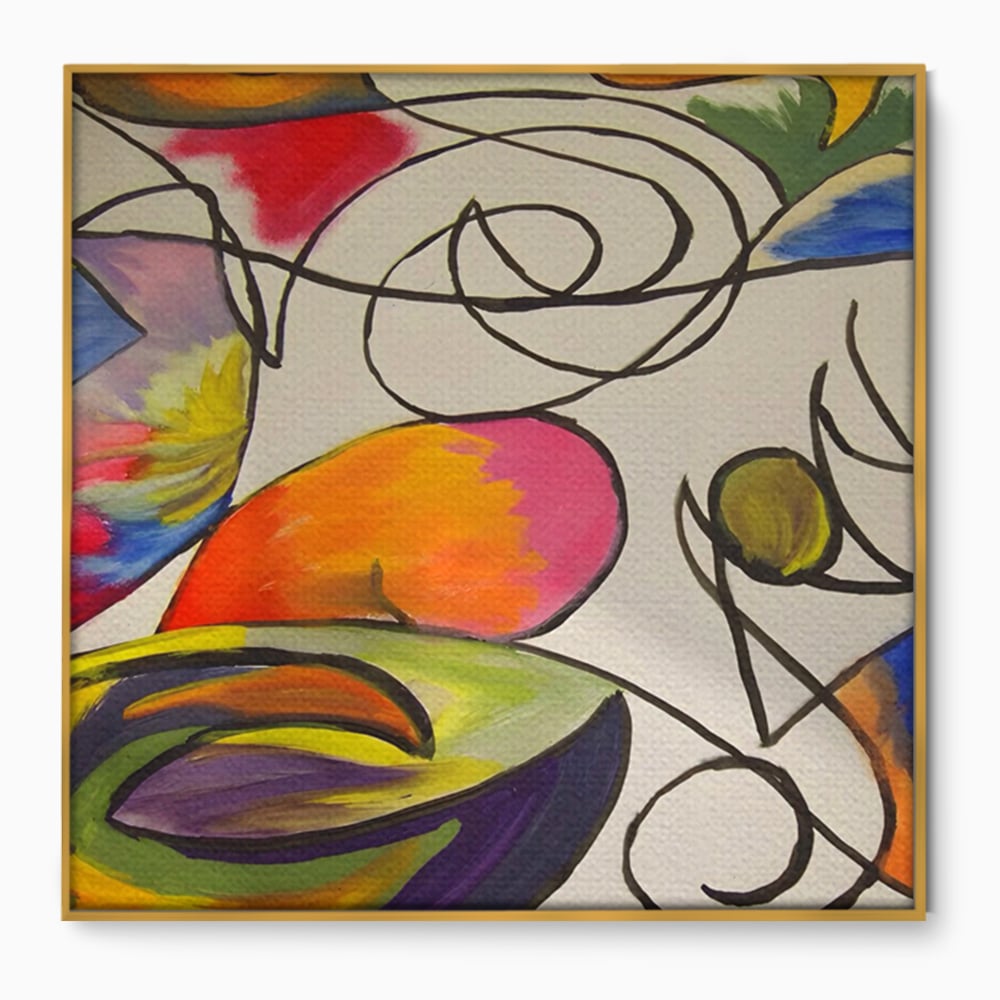 Tablou Canvas Premium LuxCanva® C1206, Kandinsky Painting Puzzle , Culori, Decorativ, Living Room, Culori Vibrante