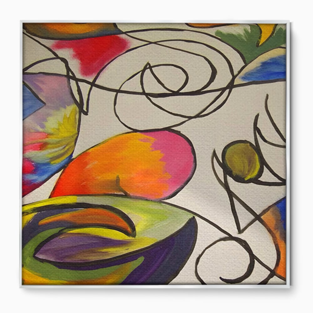 Tablou Canvas Premium LuxCanva® C1206, Kandinsky Painting Puzzle , Culori, Decorativ, Living Room, Culori Vibrante