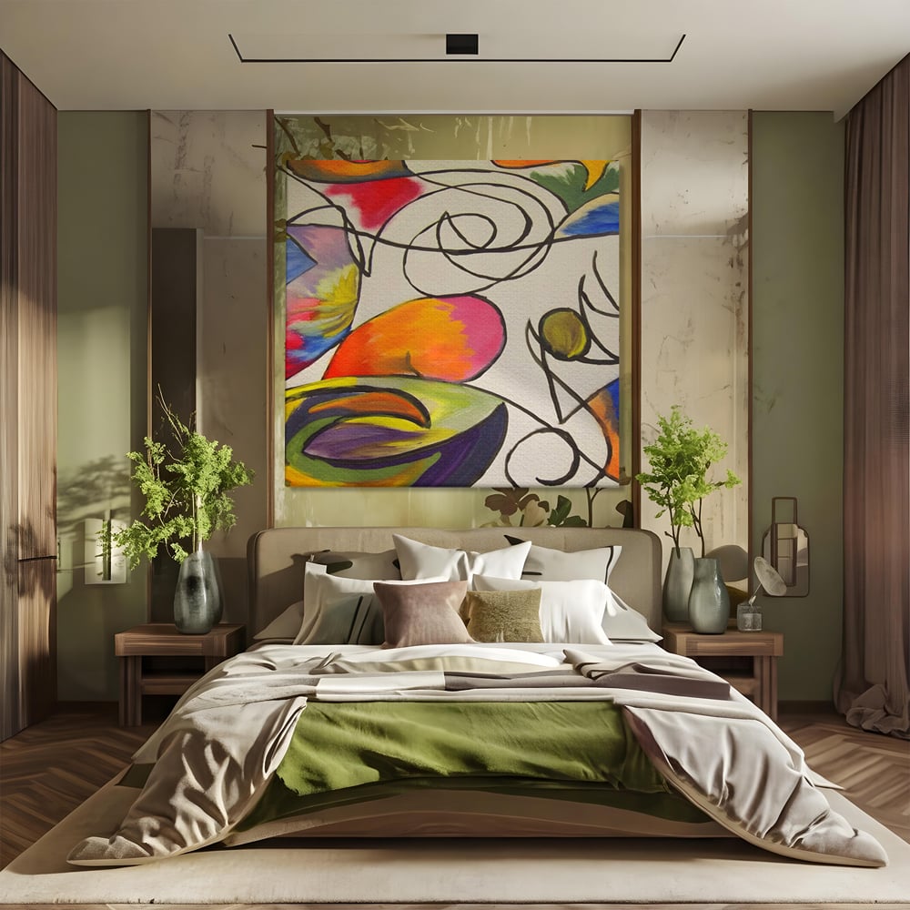 Tablou Canvas Premium LuxCanva® C1206, Kandinsky Painting Puzzle , Culori, Decorativ, Living Room, Culori Vibrante