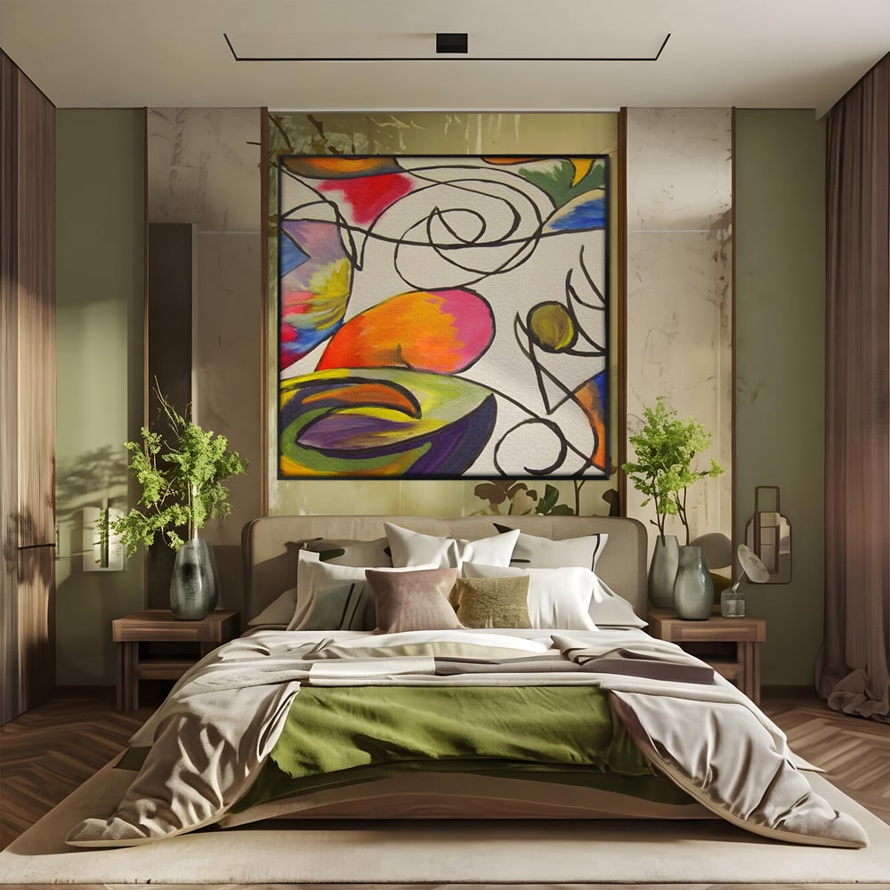 Tablou Canvas Premium LuxCanva® C1206, Kandinsky Painting Puzzle , Culori, Decorativ, Living Room, Culori Vibrante
