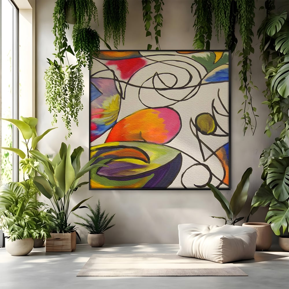 Tablou Canvas Premium LuxCanva® C1206, Kandinsky Painting Puzzle , Culori, Decorativ, Living Room, Culori Vibrante