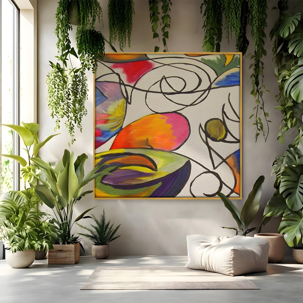 Tablou Canvas Premium LuxCanva® C1206, Kandinsky Painting Puzzle , Culori, Decorativ, Living Room, Culori Vibrante
