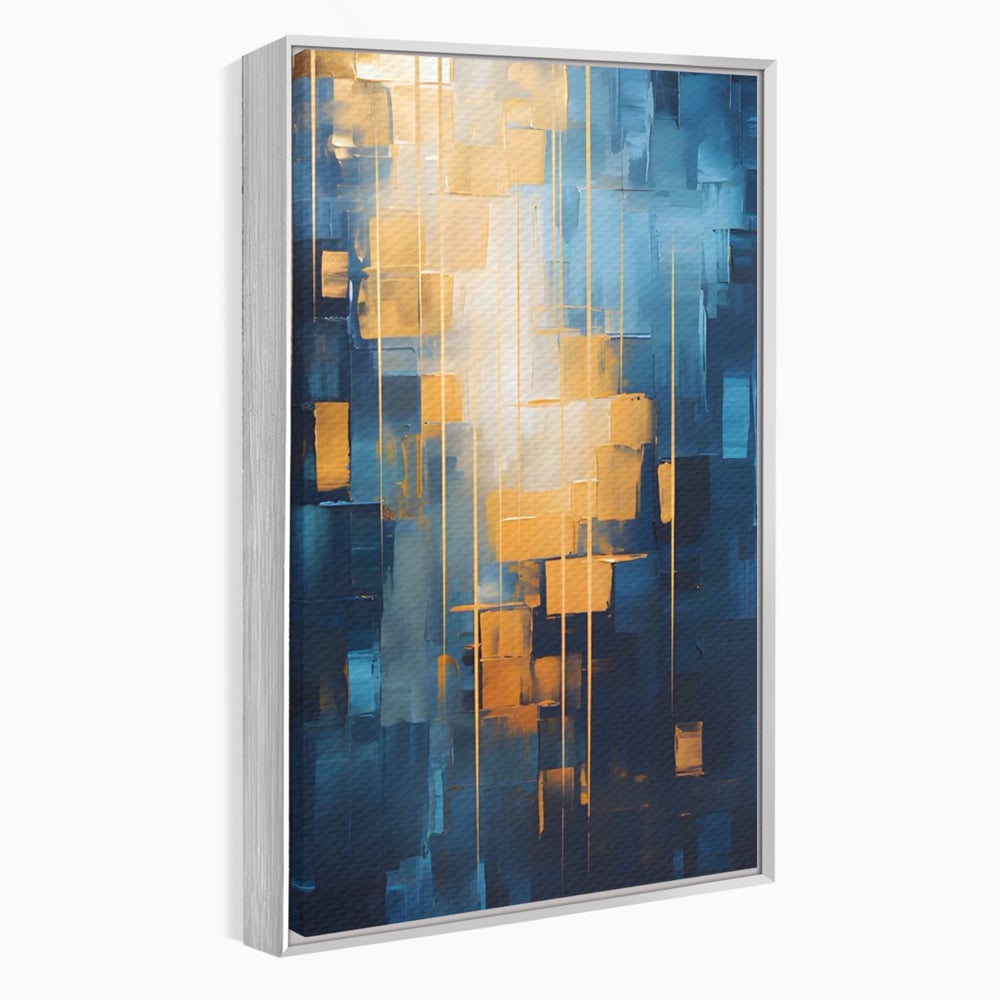 Tablou Canvas Premium LuxCanva® C1207, Gold And Blue Paint , Relaxare, Living Room, Culori Vibrante