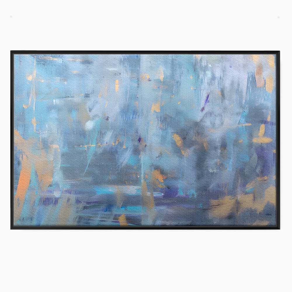 Tablou Canvas Premium LuxCanva® C1209, Blue Abstract Paint , Relaxare, Living Room, Culori Vibrante