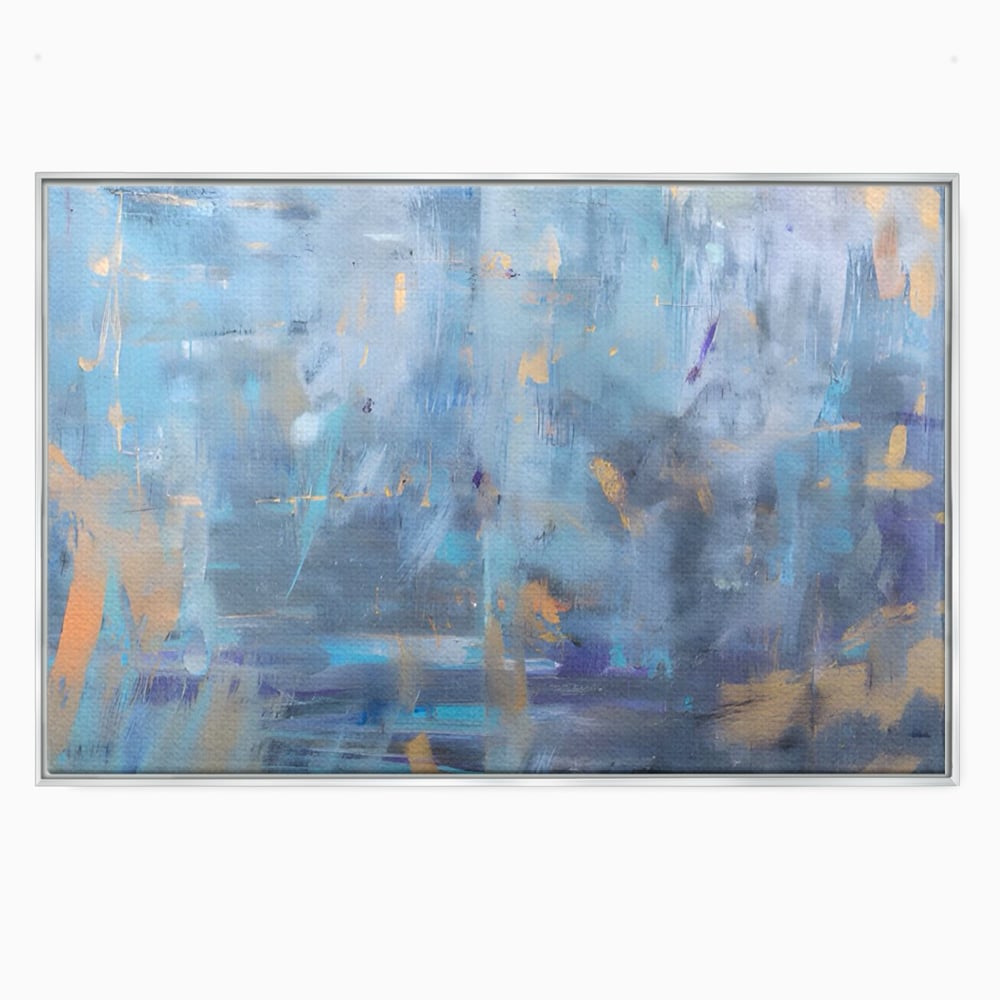 Tablou Canvas Premium LuxCanva® C1209, Blue Abstract Paint , Relaxare, Living Room, Culori Vibrante