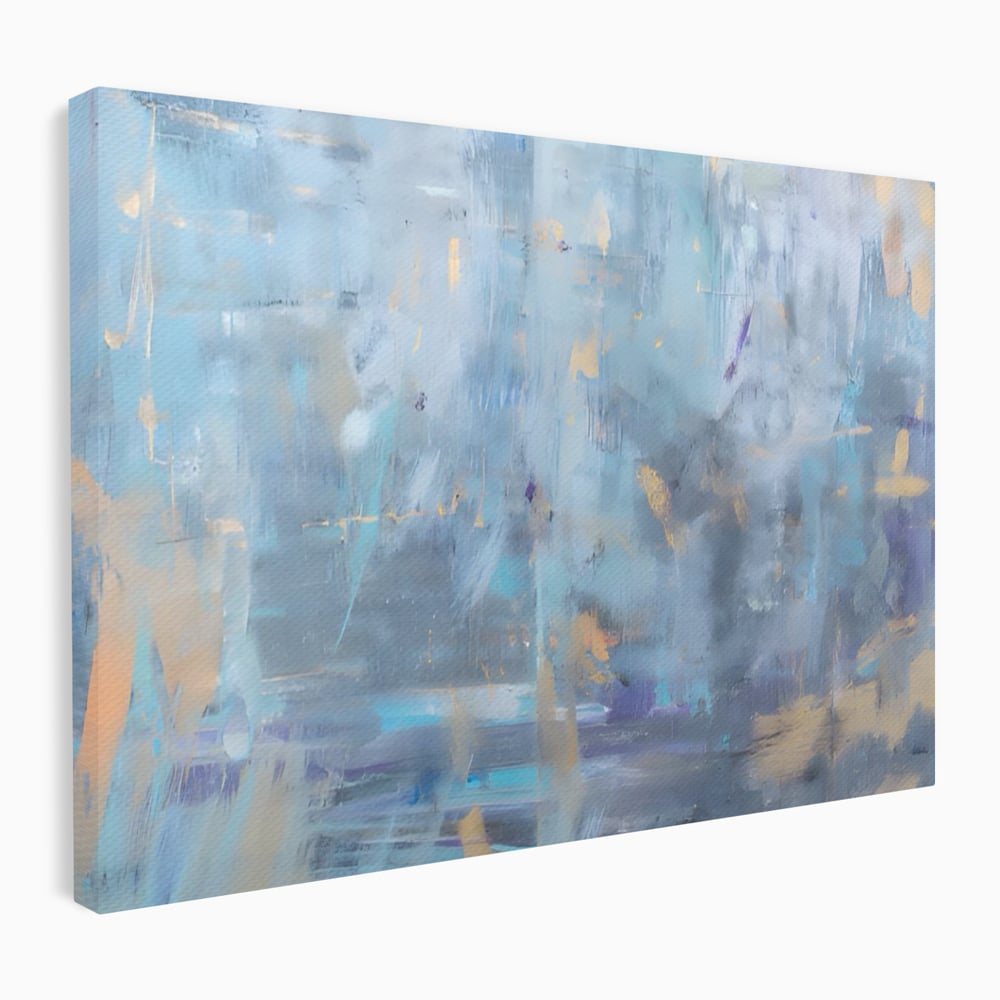 Tablou Canvas Premium LuxCanva® C1209, Blue Abstract Paint , Relaxare, Living Room, Culori Vibrante
