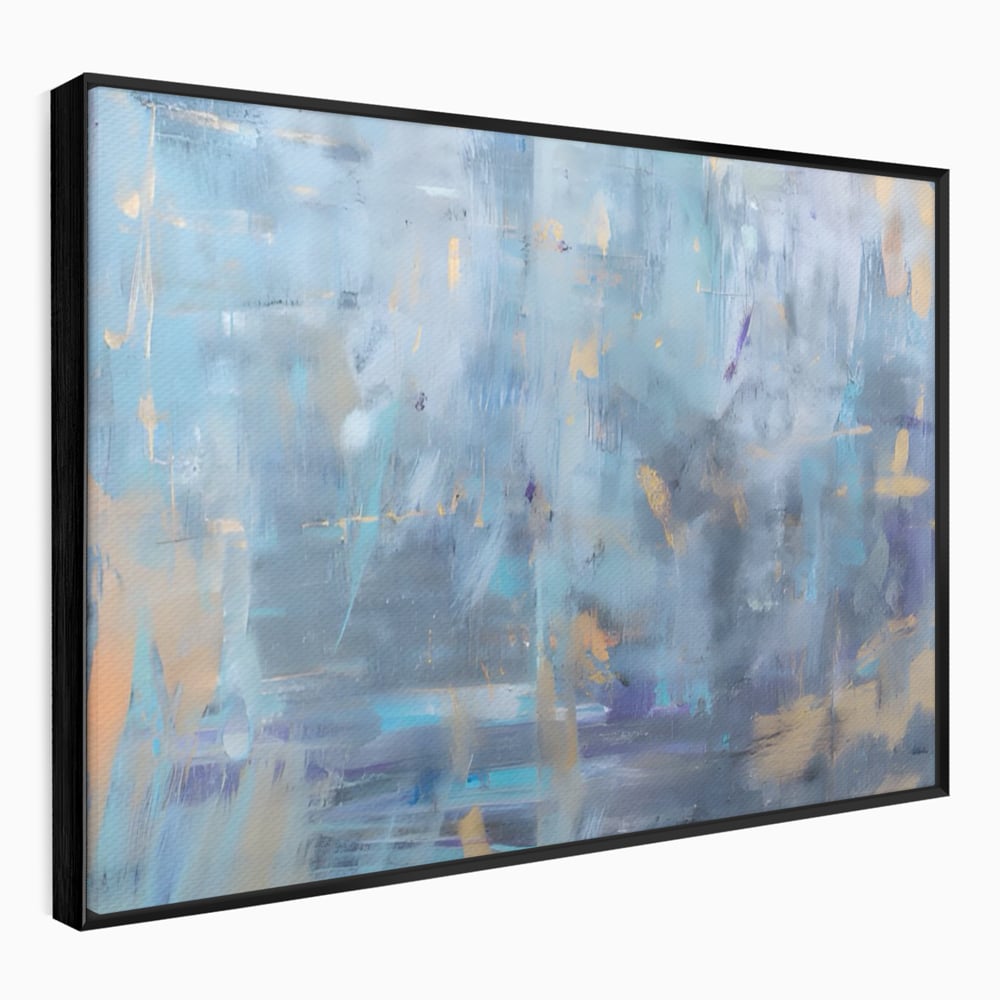 Tablou Canvas Premium LuxCanva® C1209, Blue Abstract Paint , Relaxare, Living Room, Culori Vibrante