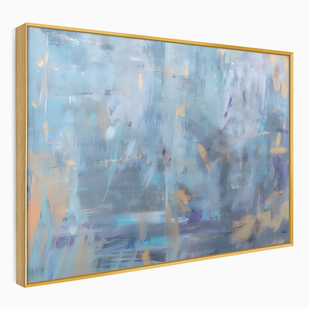Tablou Canvas Premium LuxCanva® C1209, Blue Abstract Paint , Relaxare, Living Room, Culori Vibrante