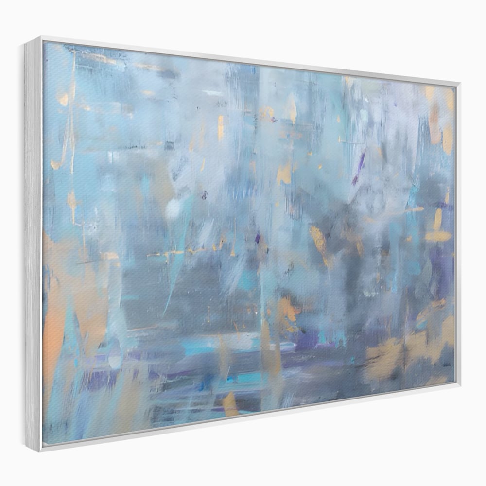 Tablou Canvas Premium LuxCanva® C1209, Blue Abstract Paint , Relaxare, Living Room, Culori Vibrante