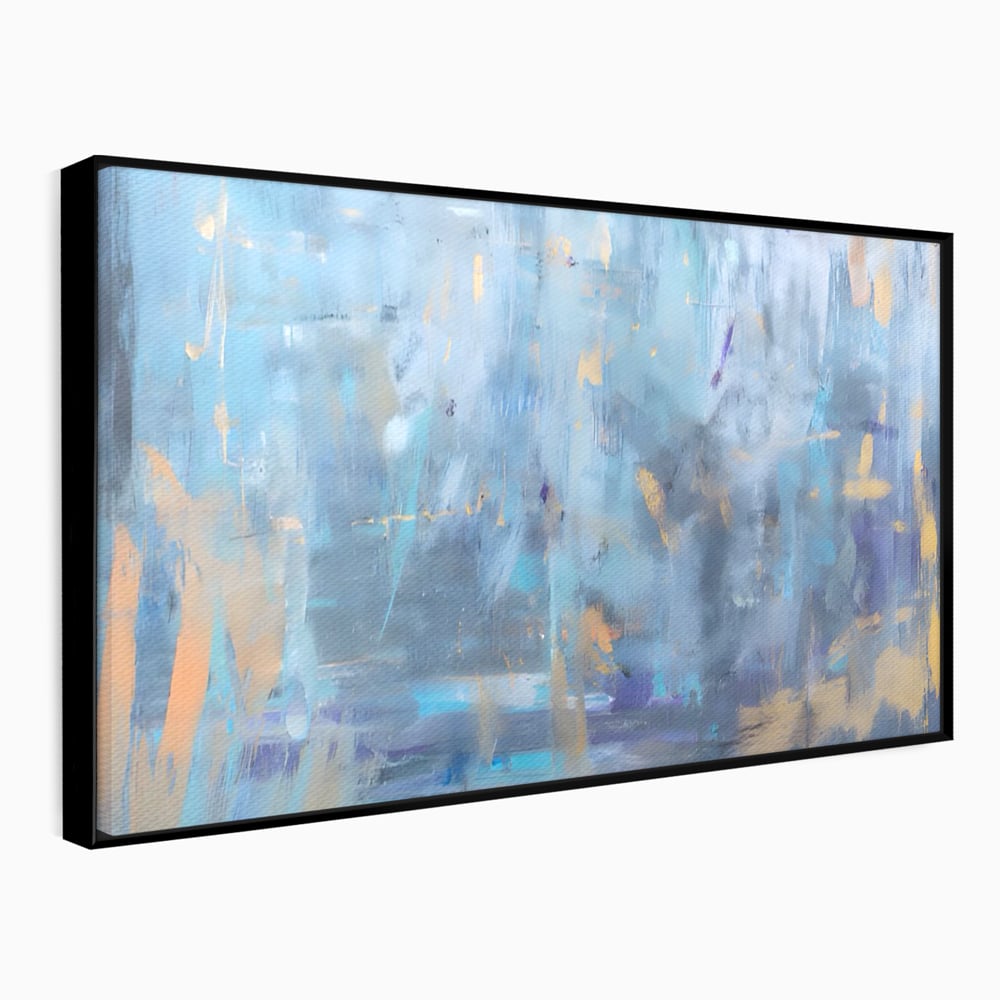 Tablou Canvas Premium LuxCanva® C1209, Blue Abstract Paint , Relaxare, Living Room, Culori Vibrante