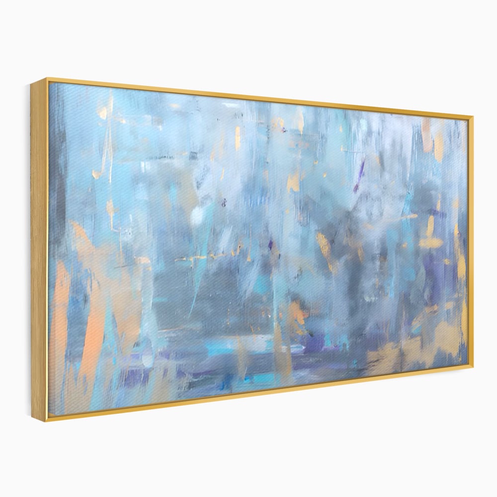 Tablou Canvas Premium LuxCanva® C1209, Blue Abstract Paint , Relaxare, Living Room, Culori Vibrante