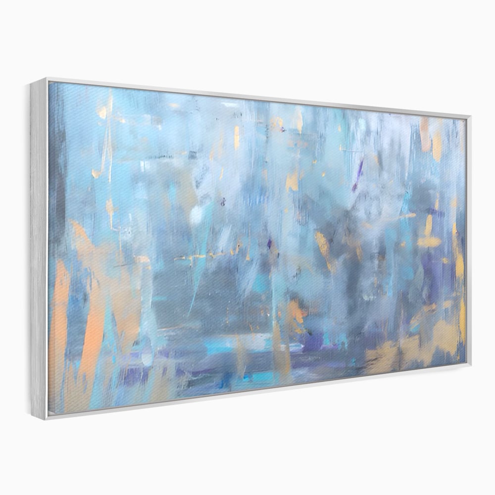 Tablou Canvas Premium LuxCanva® C1209, Blue Abstract Paint , Relaxare, Living Room, Culori Vibrante