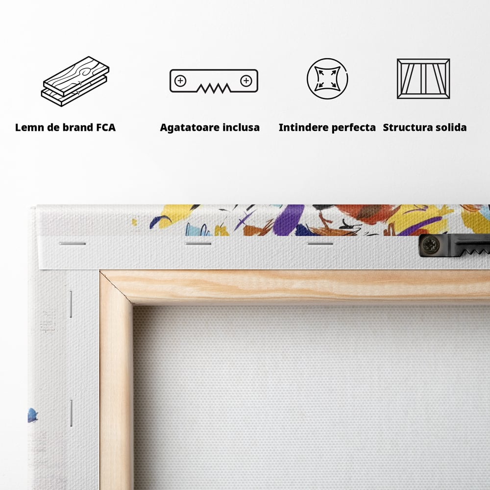 Tablou Canvas Premium LuxCanva® C1210, Frunze Cazatoare , Relaxare, Living Room, Culori Vibrante