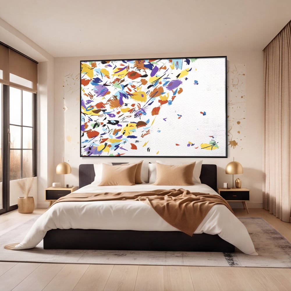 Tablou Canvas Premium LuxCanva® C1210, Frunze Cazatoare , Relaxare, Living Room, Culori Vibrante
