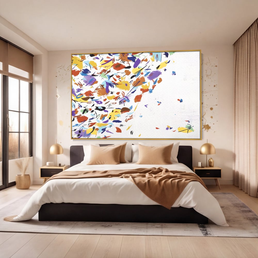 Tablou Canvas Premium LuxCanva® C1210, Frunze Cazatoare , Relaxare, Living Room, Culori Vibrante