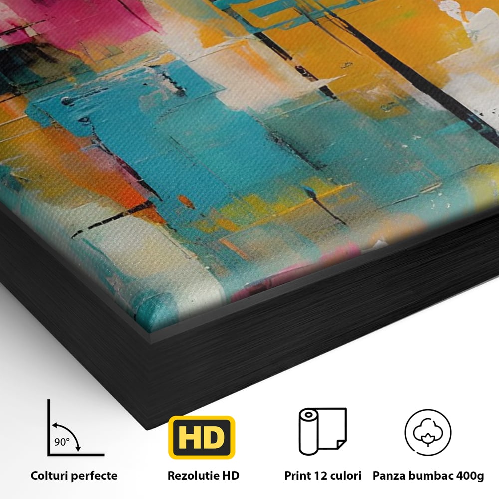 LuxCanva Premium-Leinwand Leinwand Wandkunst® C1211, Abstrakte Colorscape Paint , Farben, Dekorativ, Wohnzimmer, Lebendige Farben