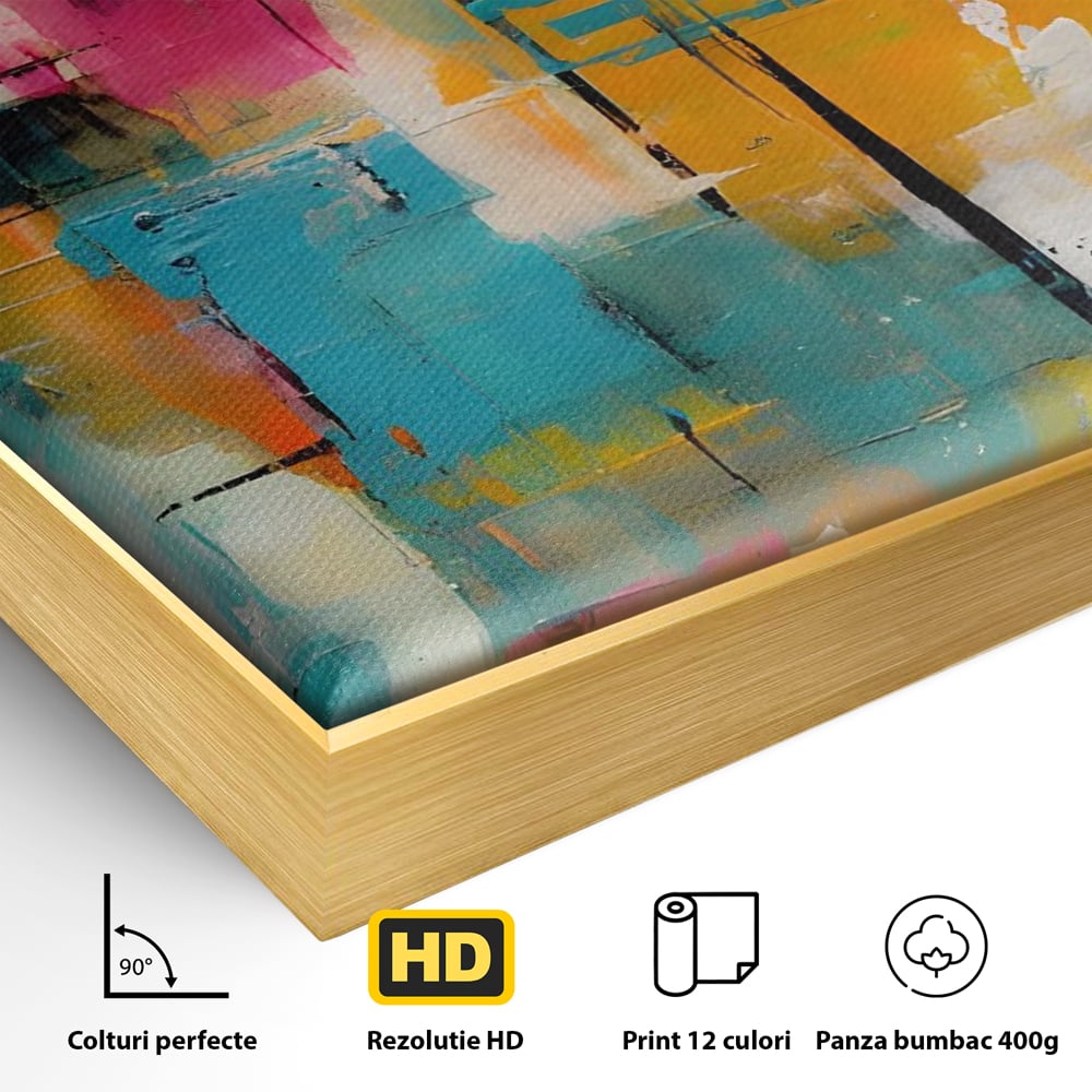 LuxCanva Premium-Leinwand Leinwand Wandkunst® C1211, Abstrakte Colorscape Paint , Farben, Dekorativ, Wohnzimmer, Lebendige Farben