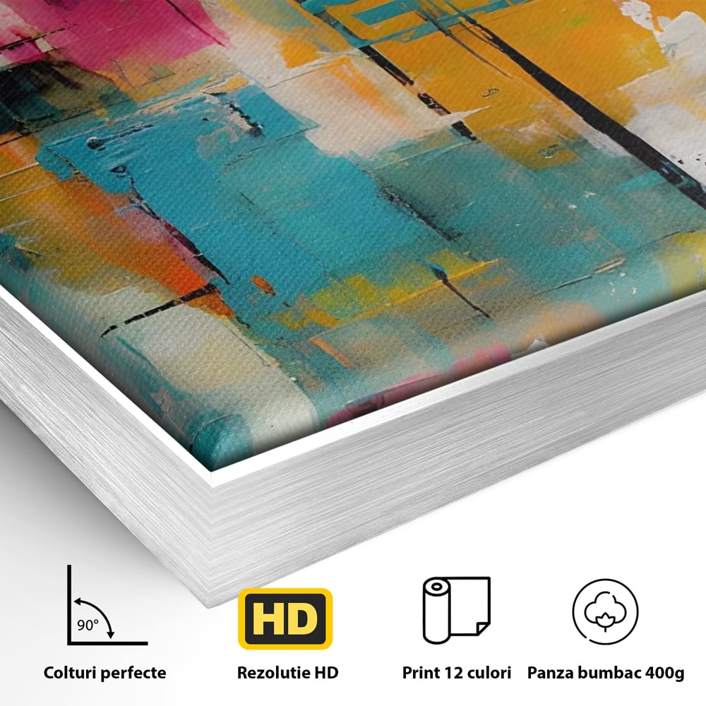 LuxCanva Premium-Leinwand Leinwand Wandkunst® C1211, Abstrakte Colorscape Paint , Farben, Dekorativ, Wohnzimmer, Lebendige Farben
