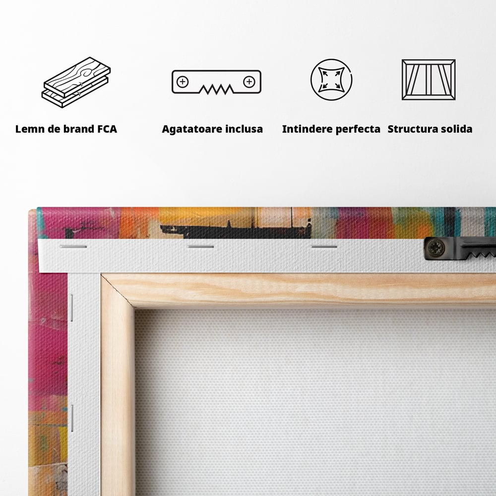 LuxCanva Premium-Leinwand Leinwand Wandkunst® C1211, Abstrakte Colorscape Paint , Farben, Dekorativ, Wohnzimmer, Lebendige Farben