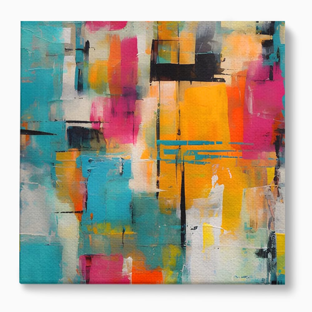 LuxCanva Premium-Leinwand Leinwand Wandkunst® C1211, Abstrakte Colorscape Paint , Farben, Dekorativ, Wohnzimmer, Lebendige Farben