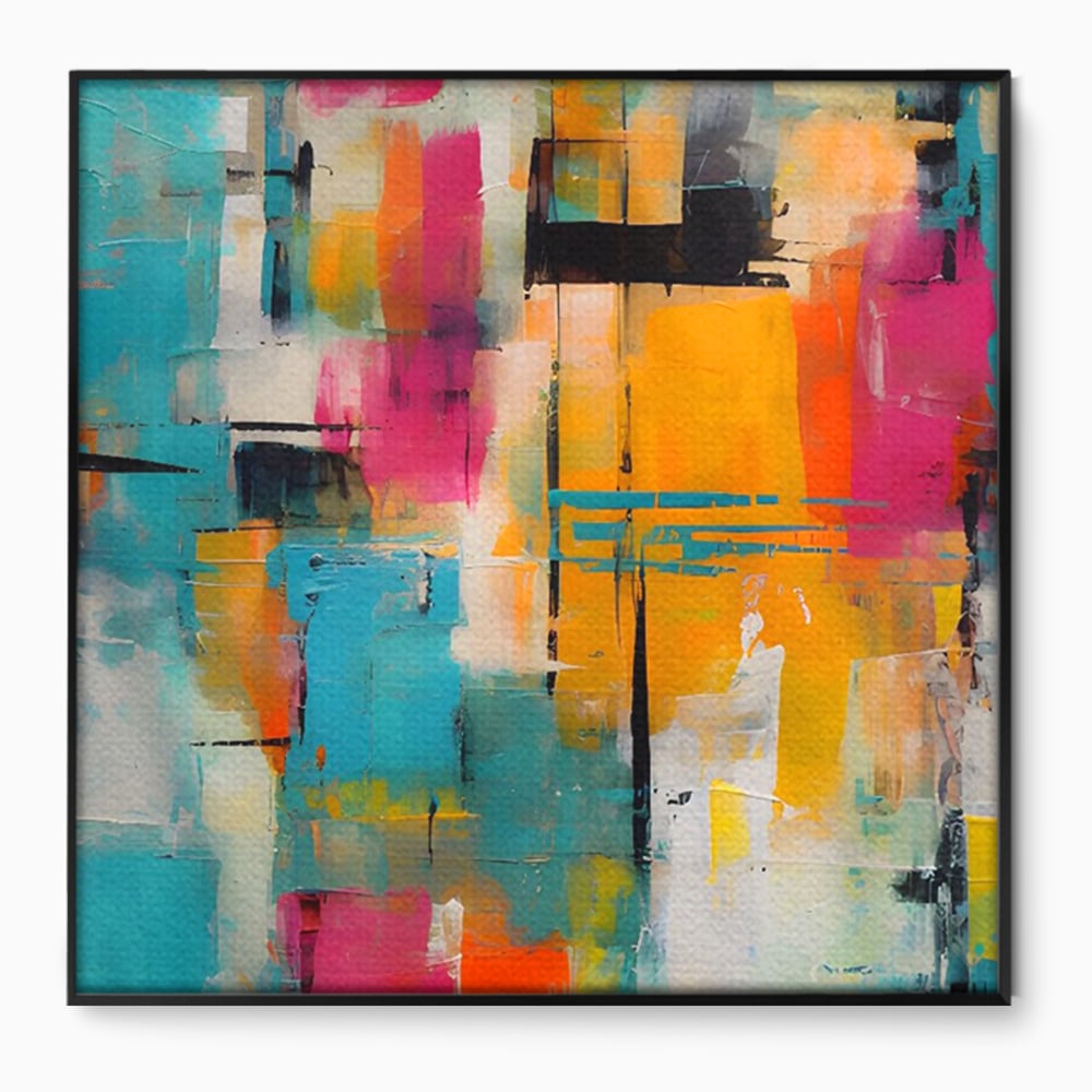 LuxCanva Premium-Leinwand Leinwand Wandkunst® C1211, Abstrakte Colorscape Paint , Farben, Dekorativ, Wohnzimmer, Lebendige Farben