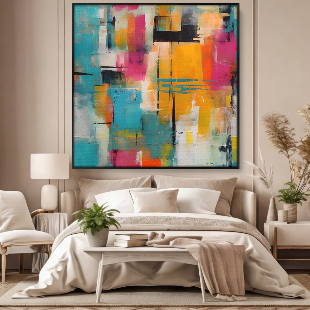 LuxCanva Premium-Leinwand Leinwand Wandkunst® C1211, Abstrakte Colorscape Paint , Farben, Dekorativ, Wohnzimmer, Lebendige Farben