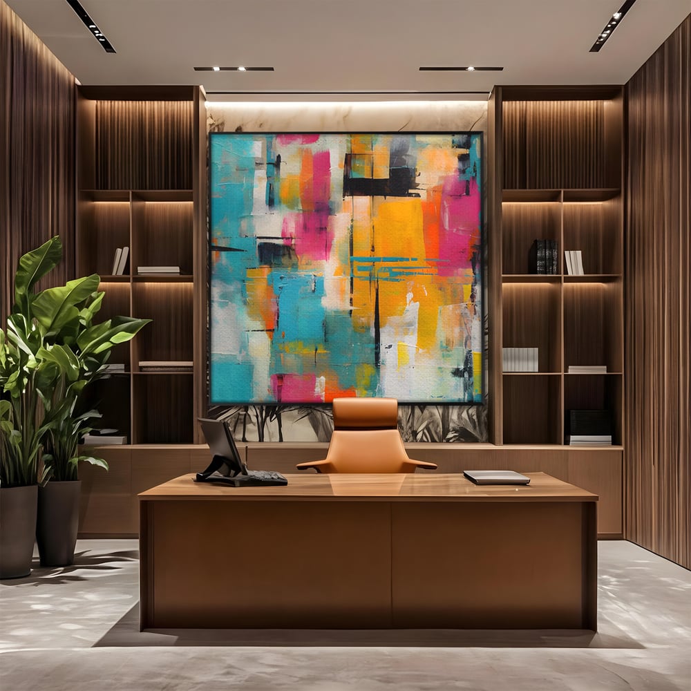 LuxCanva Premium-Leinwand Leinwand Wandkunst® C1211, Abstrakte Colorscape Paint , Farben, Dekorativ, Wohnzimmer, Lebendige Farben