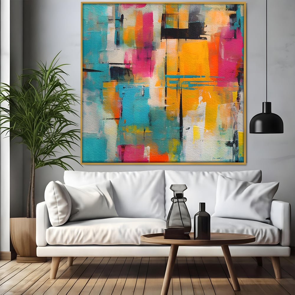 LuxCanva Premium-Leinwand Leinwand Wandkunst® C1211, Abstrakte Colorscape Paint , Farben, Dekorativ, Wohnzimmer, Lebendige Farben