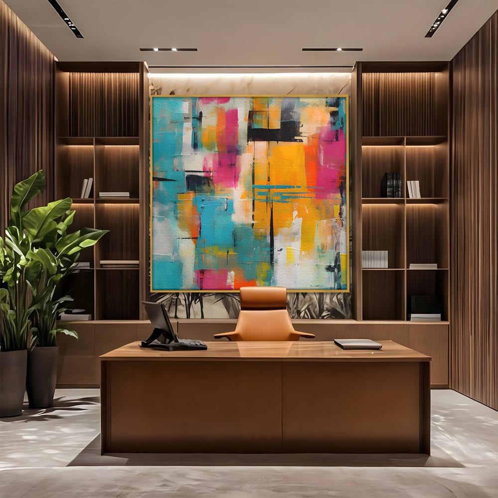 LuxCanva Premium-Leinwand Leinwand Wandkunst® C1211, Abstrakte Colorscape Paint , Farben, Dekorativ, Wohnzimmer, Lebendige Farben
