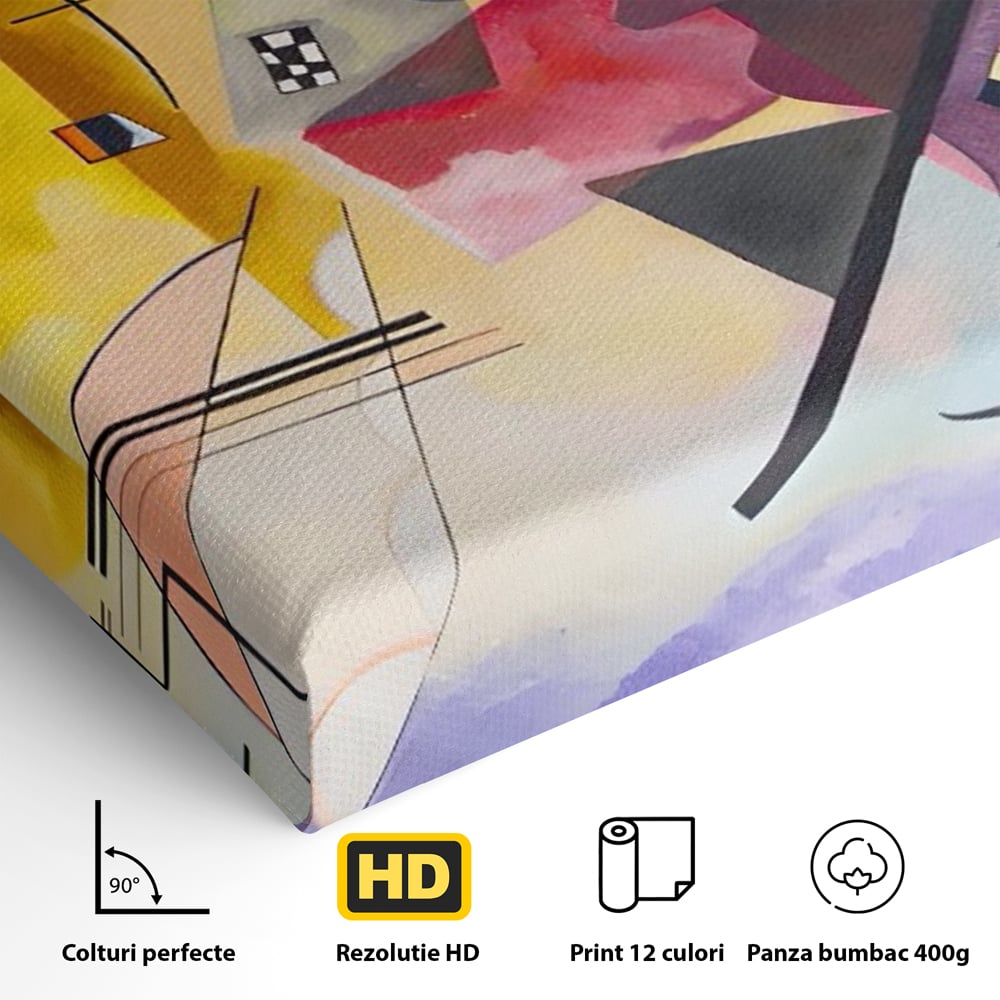 Tablou Canvas Premium LuxCanva® C1214, Red Yellow And Blue Paint , Relaxare, Artist, Kandinsky, Living Room, Culori Vibrante