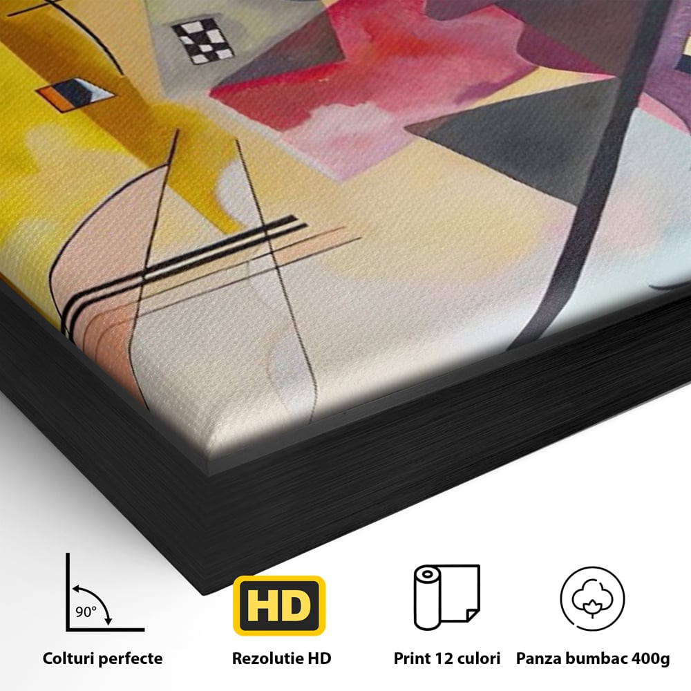 Tablou Canvas Premium LuxCanva® C1214, Red Yellow And Blue Paint , Relaxare, Artist, Kandinsky, Living Room, Culori Vibrante