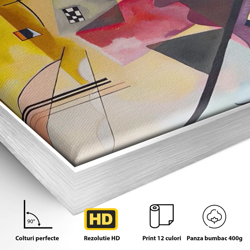 Tablou Canvas Premium LuxCanva® C1214, Red Yellow And Blue Paint , Relaxare, Artist, Kandinsky, Living Room, Culori Vibrante