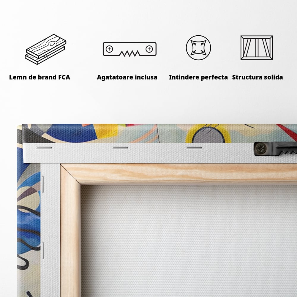 Tablou Canvas Premium LuxCanva® C1214, Red Yellow And Blue Paint , Relaxare, Artist, Kandinsky, Living Room, Culori Vibrante