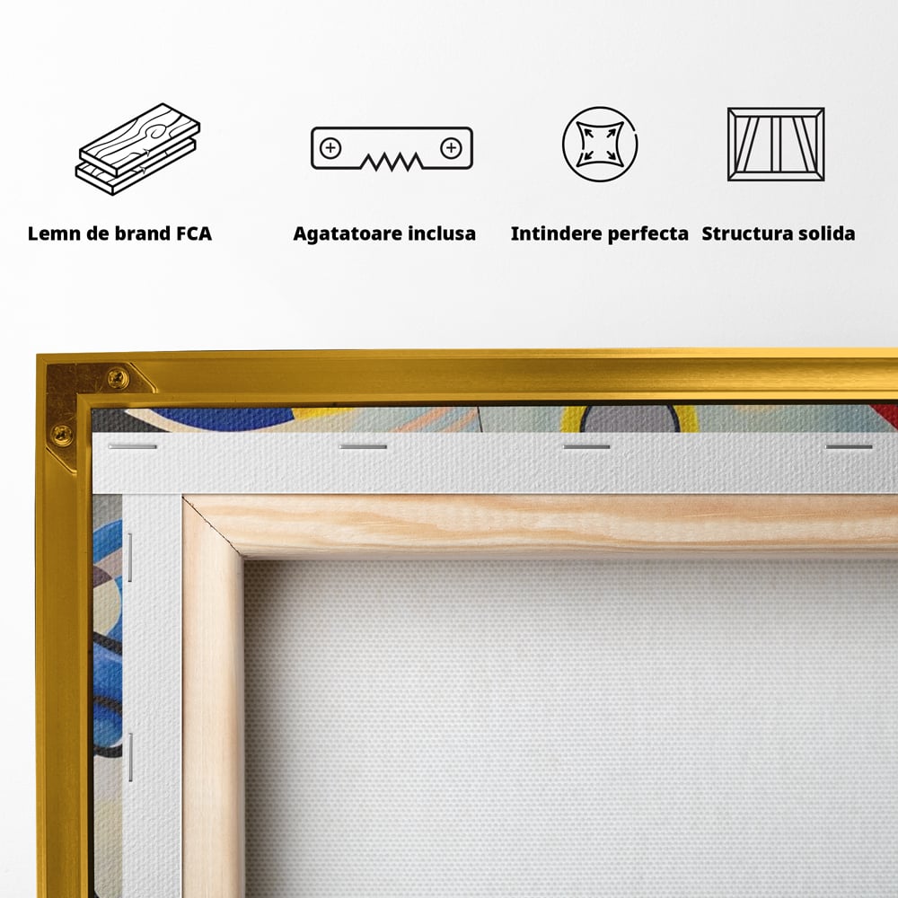 Tablou Canvas Premium LuxCanva® C1214, Red Yellow And Blue Paint , Relaxare, Artist, Kandinsky, Living Room, Culori Vibrante