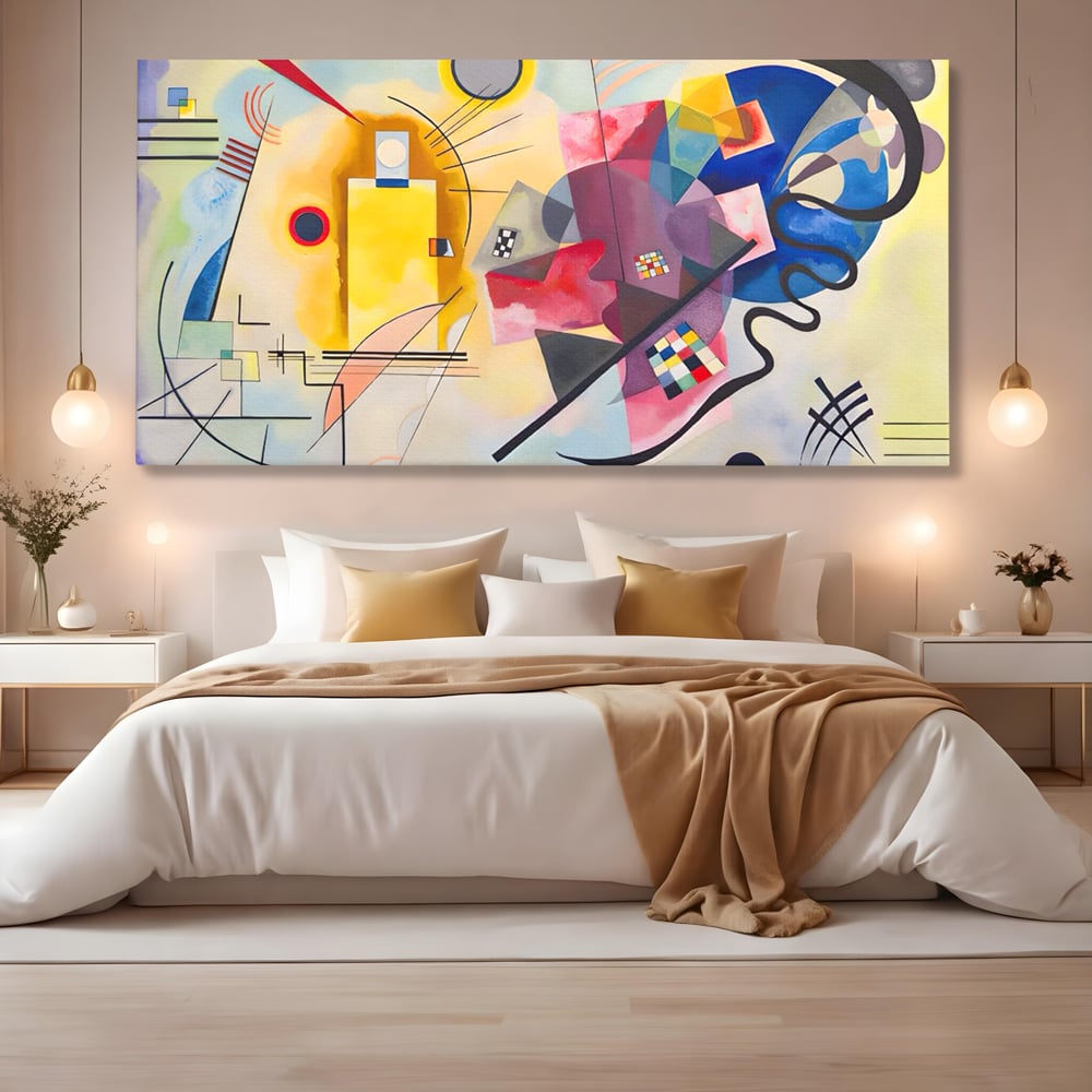 Tablou Canvas Premium LuxCanva® C1214, Red Yellow And Blue Paint , Relaxare, Artist, Kandinsky, Living Room, Culori Vibrante