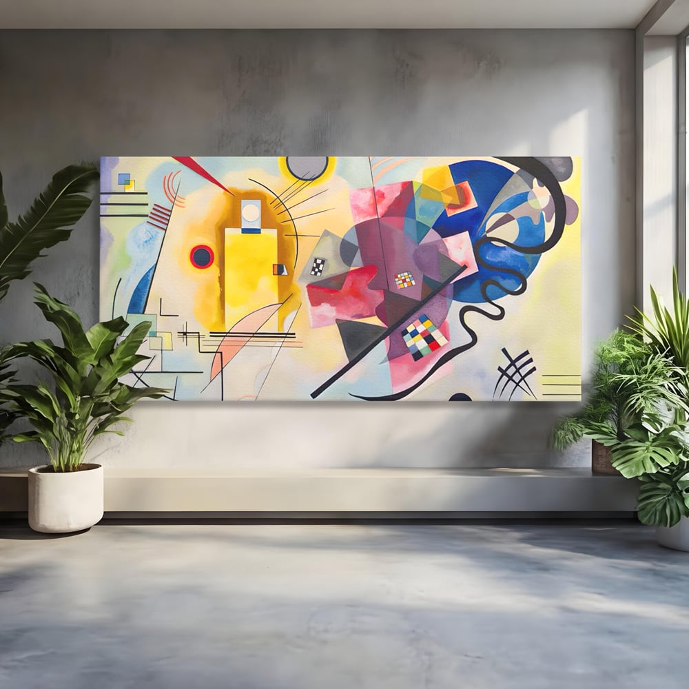 Tablou Canvas Premium LuxCanva® C1214, Red Yellow And Blue Paint , Relaxare, Artist, Kandinsky, Living Room, Culori Vibrante