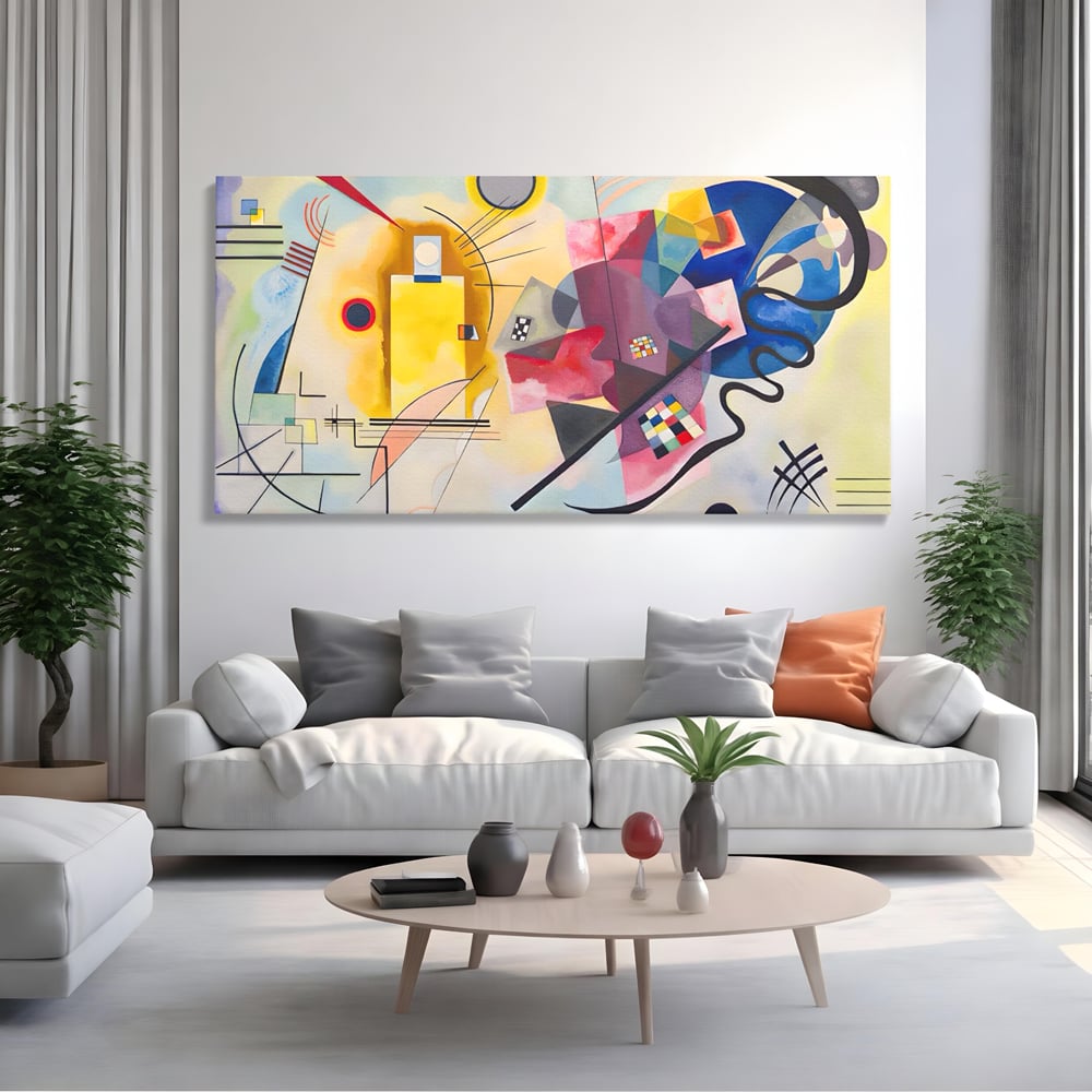 Tablou Canvas Premium LuxCanva® C1214, Red Yellow And Blue Paint , Relaxare, Artist, Kandinsky, Living Room, Culori Vibrante