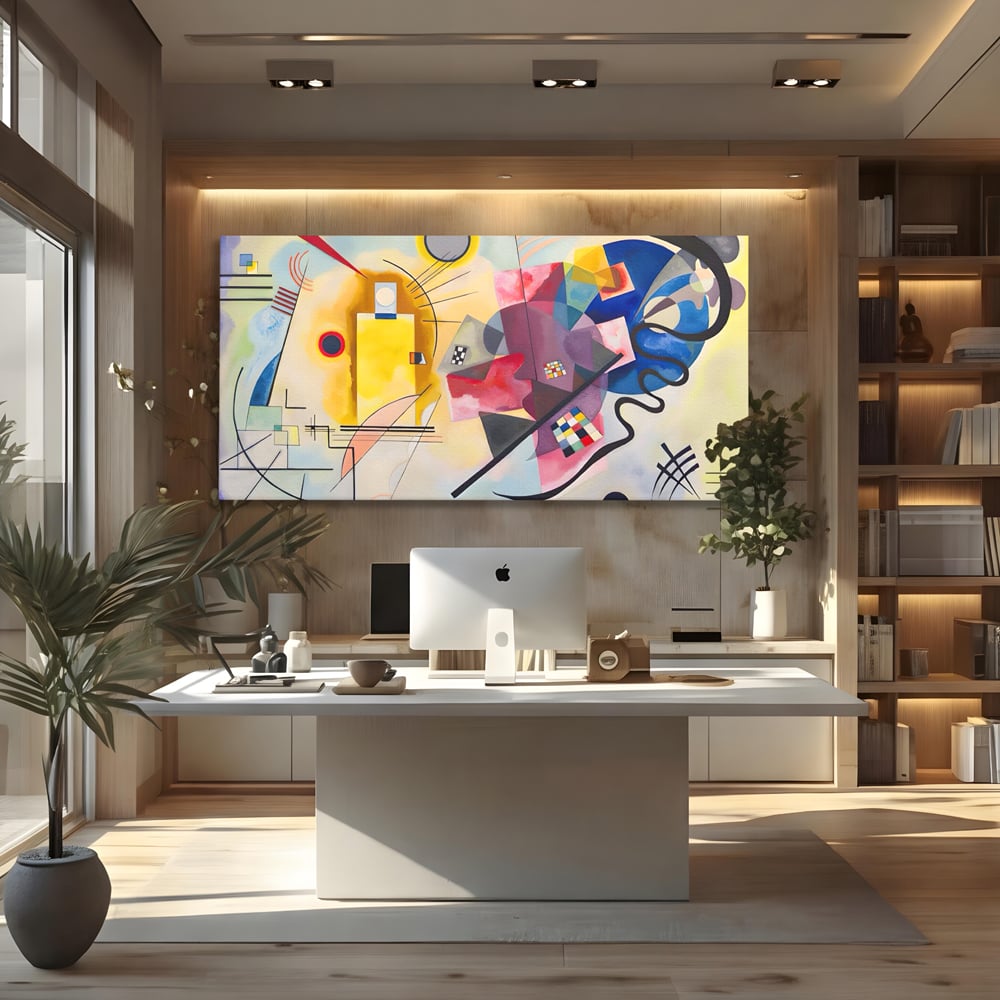 Tablou Canvas Premium LuxCanva® C1214, Red Yellow And Blue Paint , Relaxare, Artist, Kandinsky, Living Room, Culori Vibrante