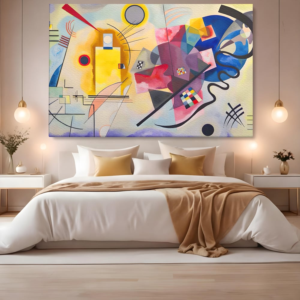 Tablou Canvas Premium LuxCanva® C1214, Red Yellow And Blue Paint , Relaxare, Artist, Kandinsky, Living Room, Culori Vibrante