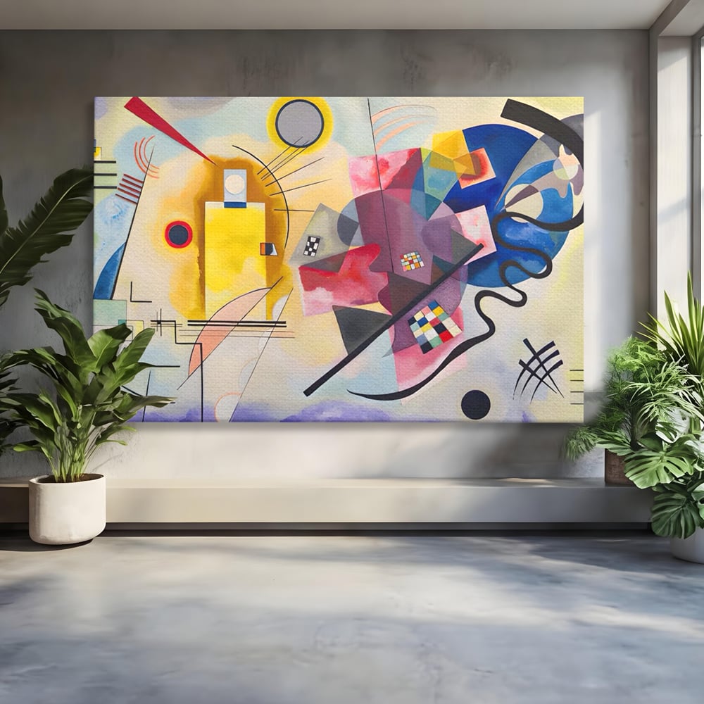 Tablou Canvas Premium LuxCanva® C1214, Red Yellow And Blue Paint , Relaxare, Artist, Kandinsky, Living Room, Culori Vibrante