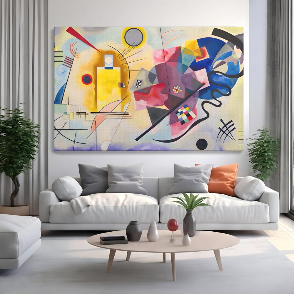 Tablou Canvas Premium LuxCanva® C1214, Red Yellow And Blue Paint , Relaxare, Artist, Kandinsky, Living Room, Culori Vibrante