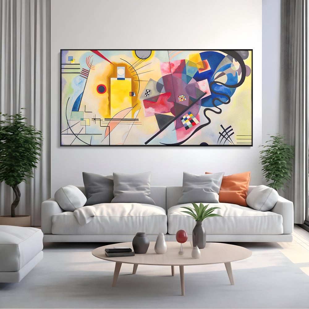 Tablou Canvas Premium LuxCanva® C1214, Red Yellow And Blue Paint , Relaxare, Artist, Kandinsky, Living Room, Culori Vibrante