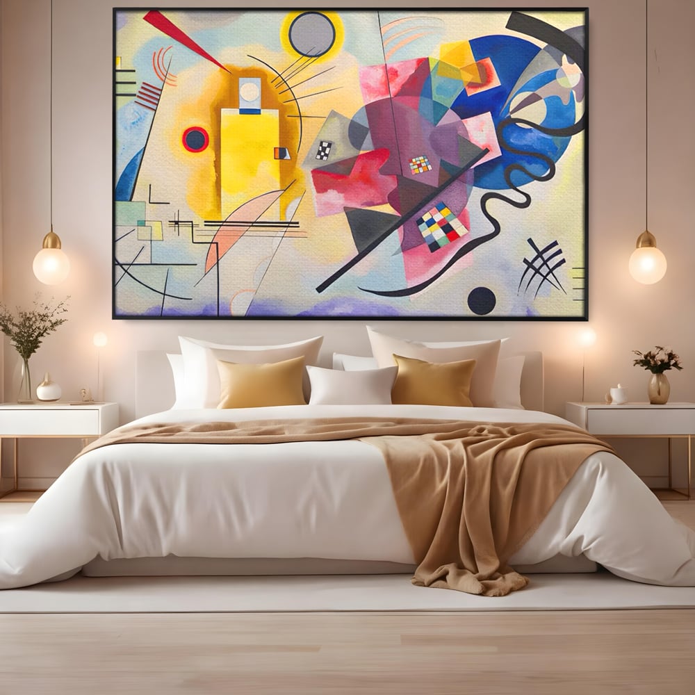 Tablou Canvas Premium LuxCanva® C1214, Red Yellow And Blue Paint , Relaxare, Artist, Kandinsky, Living Room, Culori Vibrante