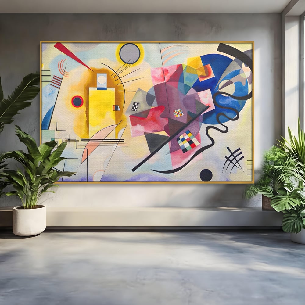 Tablou Canvas Premium LuxCanva® C1214, Red Yellow And Blue Paint , Relaxare, Artist, Kandinsky, Living Room, Culori Vibrante