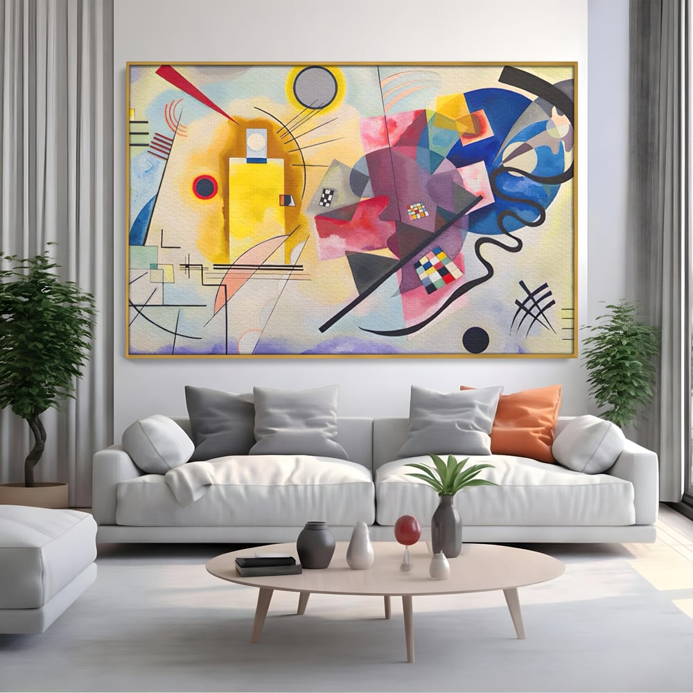 Tablou Canvas Premium LuxCanva® C1214, Red Yellow And Blue Paint , Relaxare, Artist, Kandinsky, Living Room, Culori Vibrante