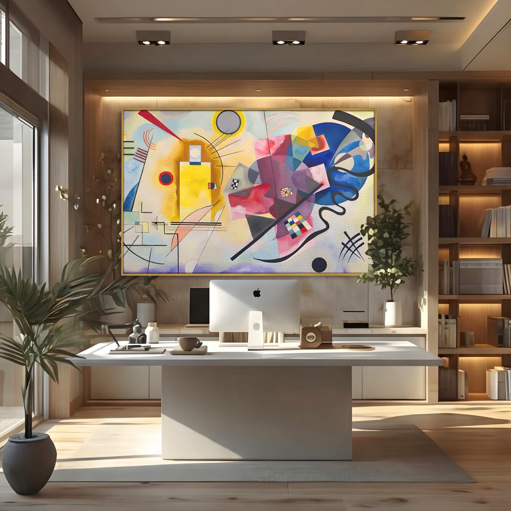 Tablou Canvas Premium LuxCanva® C1214, Red Yellow And Blue Paint , Relaxare, Artist, Kandinsky, Living Room, Culori Vibrante