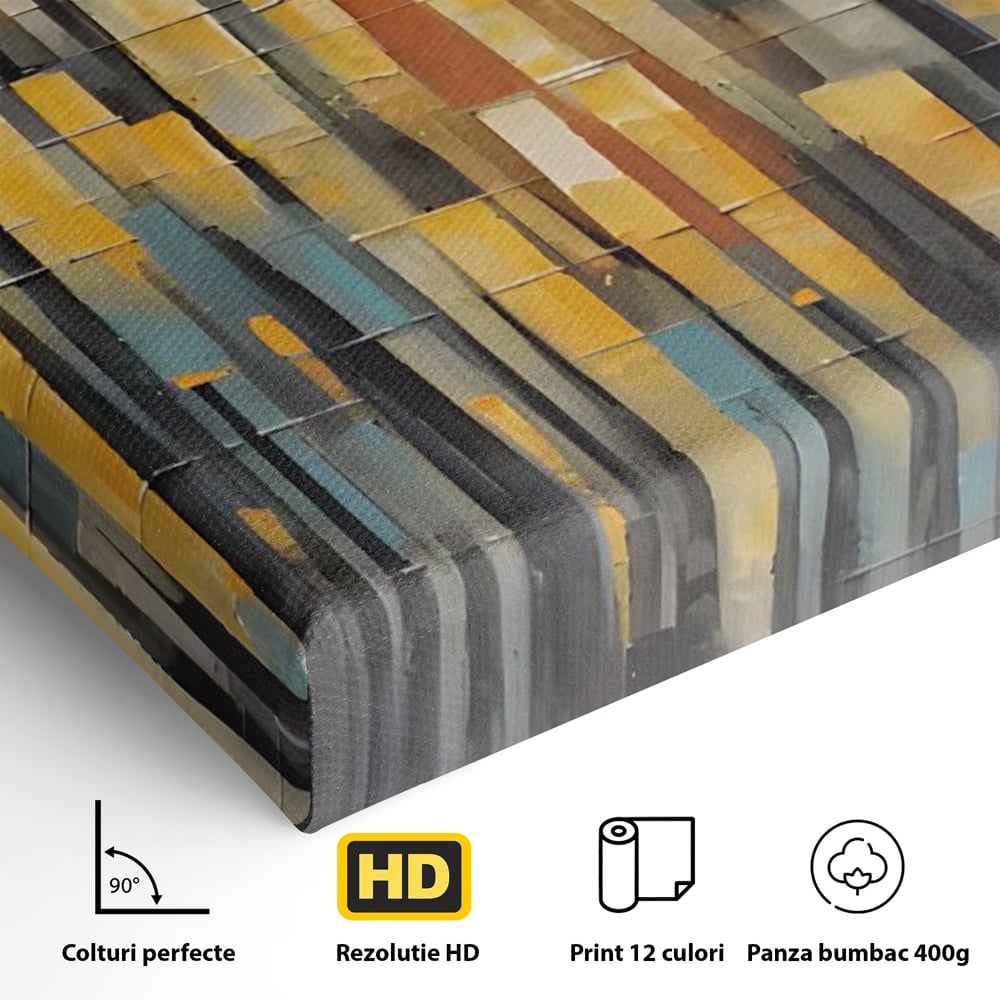 Tablou Canvas Premium LuxCanva® C1215, Colored Stripes ,  Relaxare, Living Room, Culori Vibrante